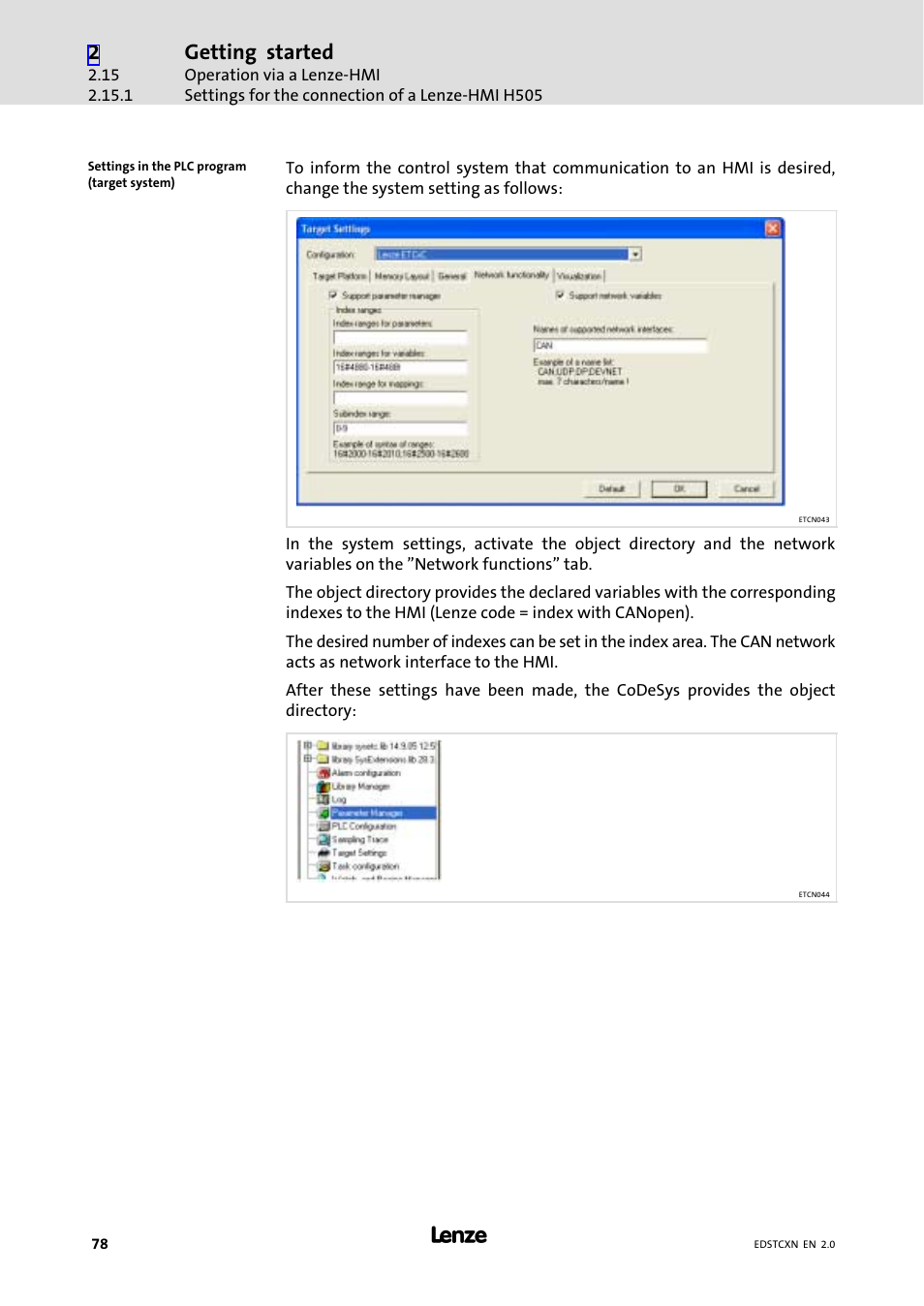 Getting started | Lenze ETC Motion Control User Manual | Page 78 / 428