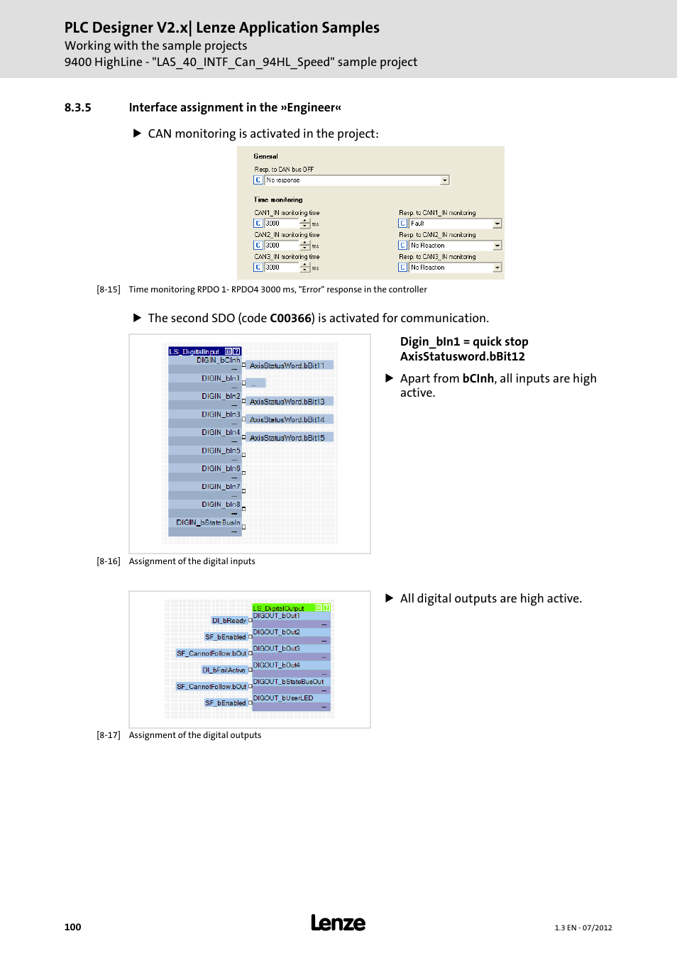 5 interface assignment in the »engineer, Plc designer v2.x| lenze application samples | Lenze PLC Designer V2.x User Manual | Page 100 / 336