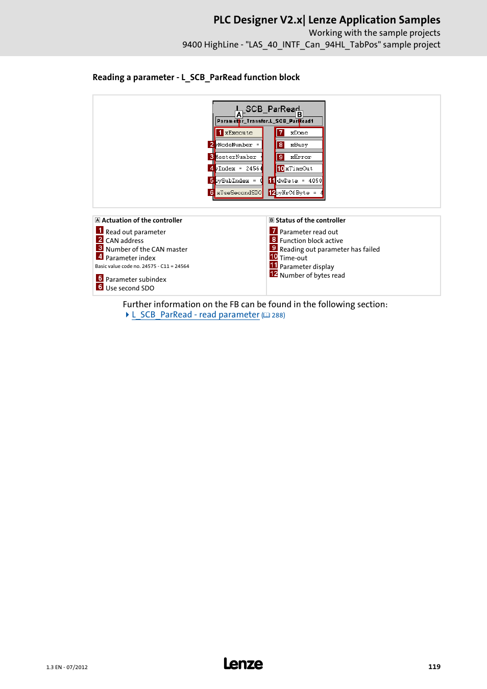 Plc designer v2.x| lenze application samples | Lenze PLC Designer V2.x User Manual | Page 119 / 336