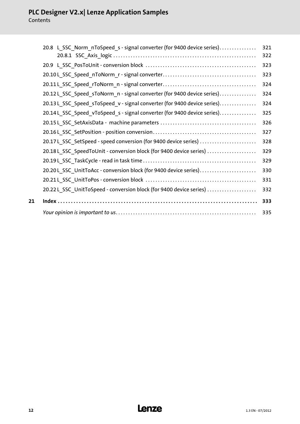 Lenze PLC Designer V2.x User Manual | Page 12 / 336