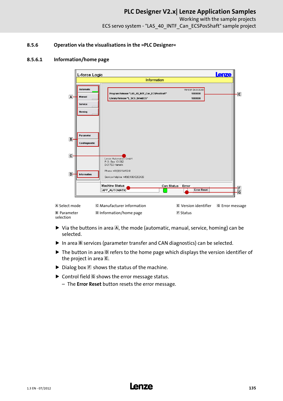 Plc designer v2.x| lenze application samples | Lenze PLC Designer V2.x User Manual | Page 135 / 336