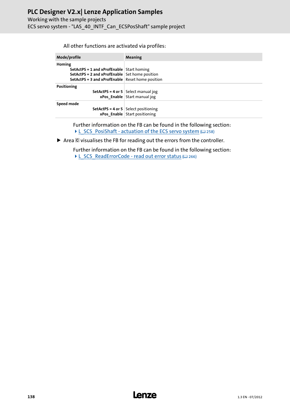 Plc designer v2.x| lenze application samples | Lenze PLC Designer V2.x User Manual | Page 138 / 336
