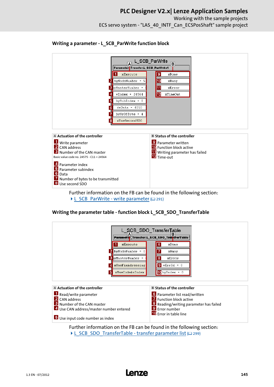 Plc designer v2.x| lenze application samples | Lenze PLC Designer V2.x User Manual | Page 145 / 336