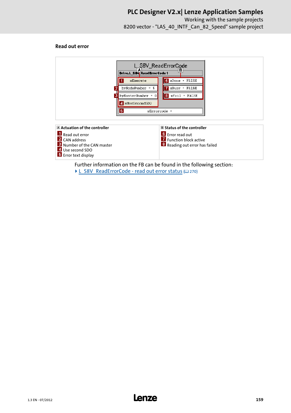 Plc designer v2.x| lenze application samples | Lenze PLC Designer V2.x User Manual | Page 159 / 336