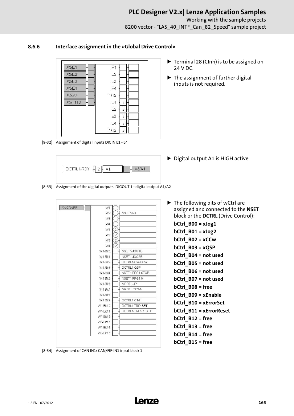 Interface assignment in the »global drive control, Plc designer v2.x| lenze application samples | Lenze PLC Designer V2.x User Manual | Page 165 / 336