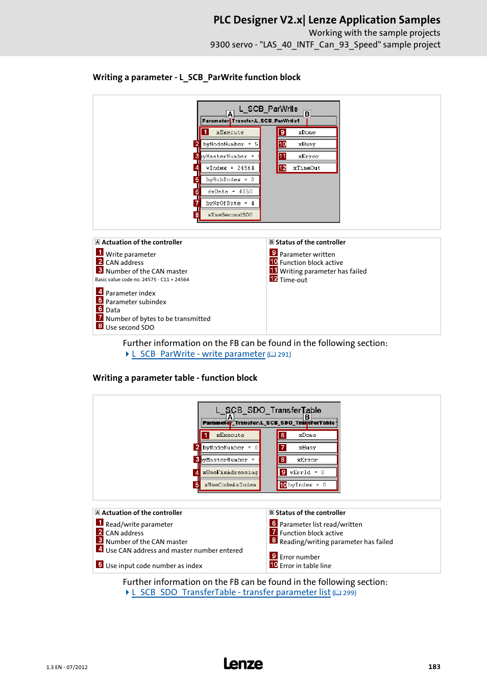 Plc designer v2.x| lenze application samples | Lenze PLC Designer V2.x User Manual | Page 183 / 336