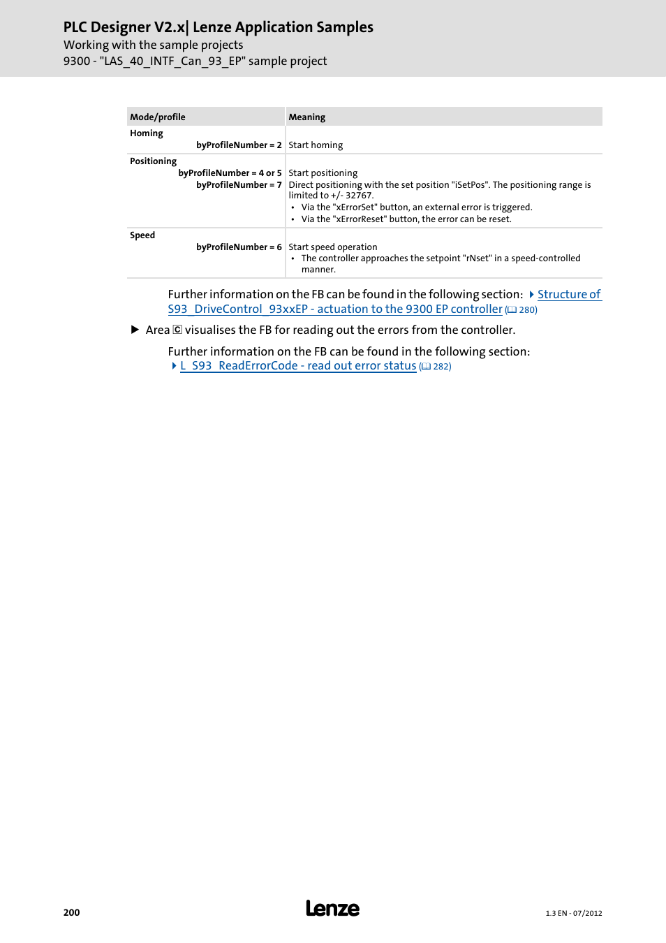 Plc designer v2.x| lenze application samples | Lenze PLC Designer V2.x User Manual | Page 200 / 336