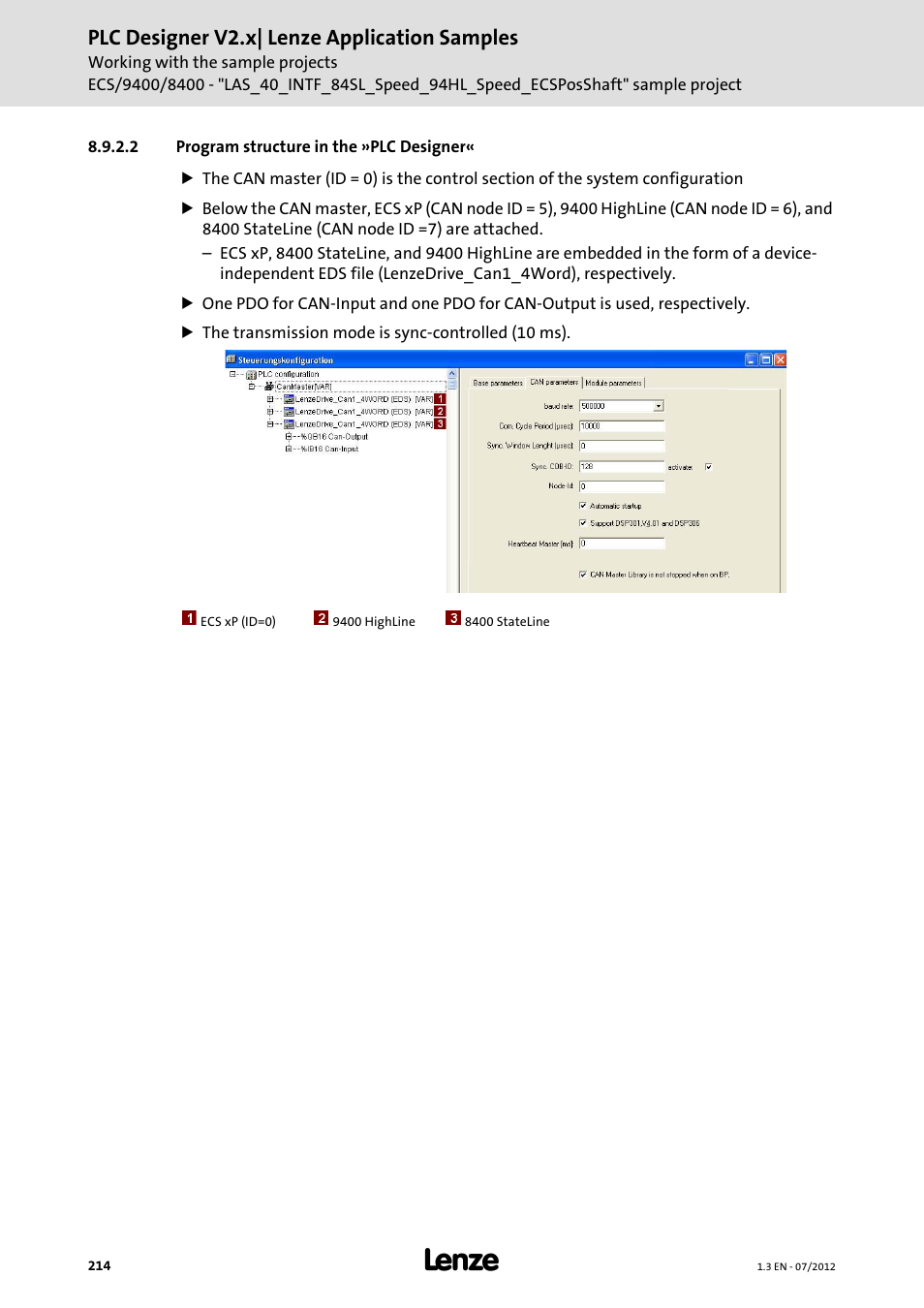 2 program structure in the »plc designer, Program structure in the »plc designer, Plc designer v2.x| lenze application samples | Lenze PLC Designer V2.x User Manual | Page 214 / 336