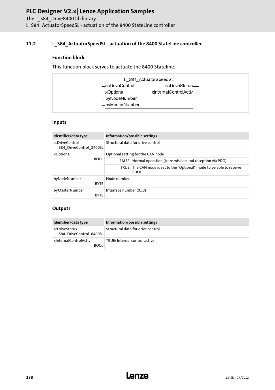 Plc designer v2.x| lenze application samples | Lenze PLC Designer V2.x User Manual | Page 238 / 336
