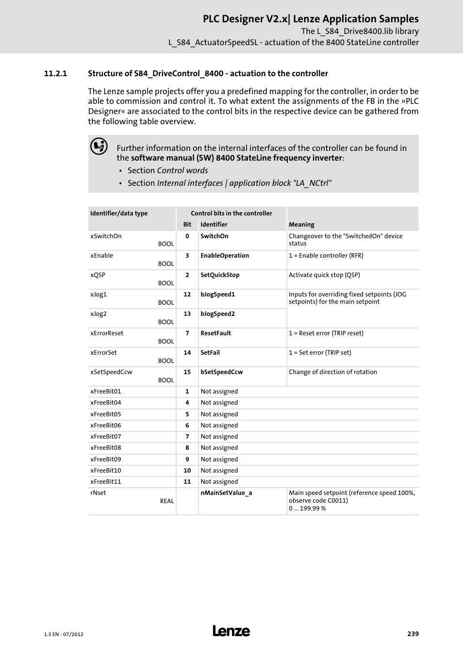 Plc designer v2.x| lenze application samples | Lenze PLC Designer V2.x User Manual | Page 239 / 336