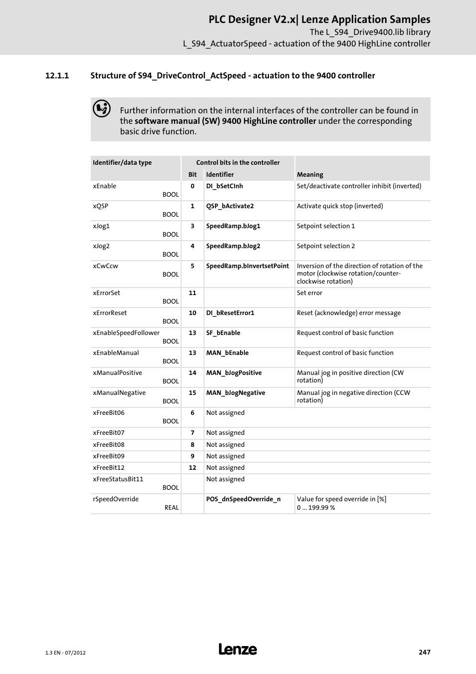 Plc designer v2.x| lenze application samples | Lenze PLC Designer V2.x User Manual | Page 247 / 336