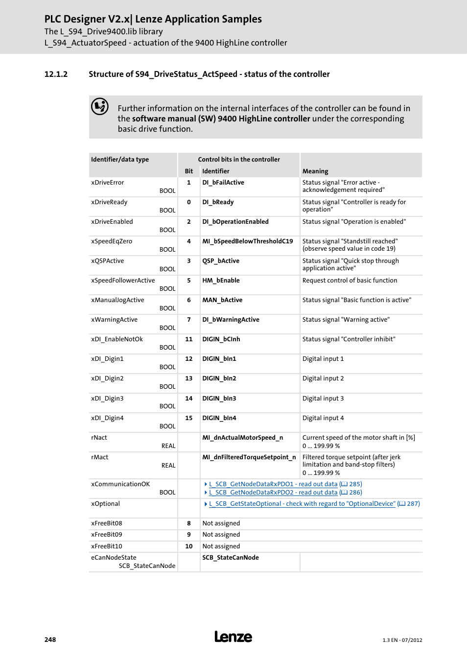 Plc designer v2.x| lenze application samples | Lenze PLC Designer V2.x User Manual | Page 248 / 336