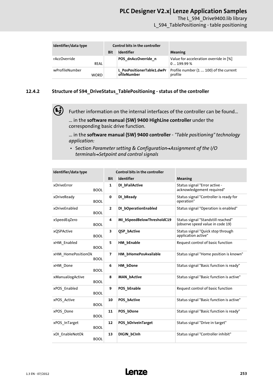 Plc designer v2.x| lenze application samples | Lenze PLC Designer V2.x User Manual | Page 253 / 336
