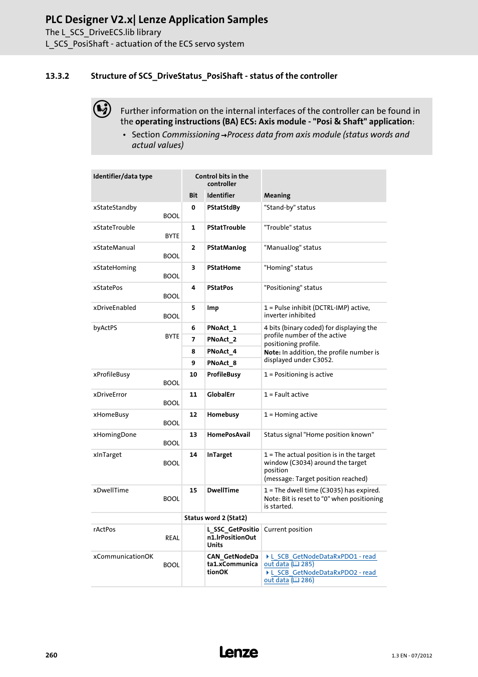 Plc designer v2.x| lenze application samples | Lenze PLC Designer V2.x User Manual | Page 260 / 336