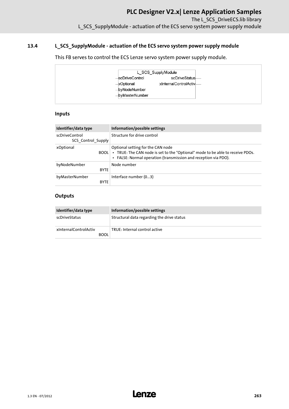 Plc designer v2.x| lenze application samples | Lenze PLC Designer V2.x User Manual | Page 263 / 336