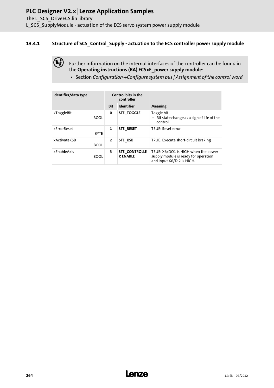 Module, Plc designer v2.x| lenze application samples | Lenze PLC Designer V2.x User Manual | Page 264 / 336