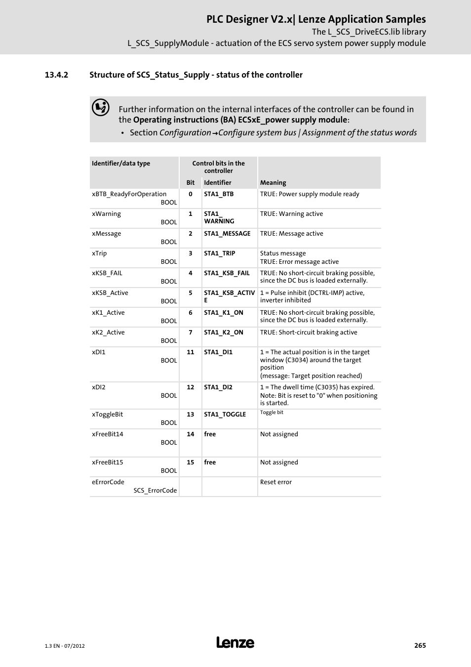 Plc designer v2.x| lenze application samples | Lenze PLC Designer V2.x User Manual | Page 265 / 336