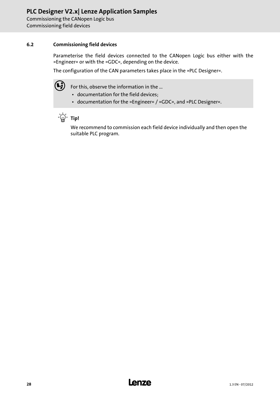 2 commissioning field devices | Lenze PLC Designer V2.x User Manual | Page 28 / 336