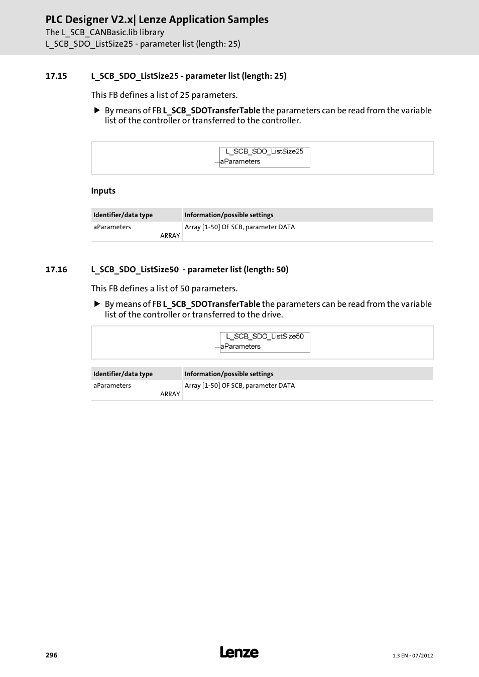 Plc designer v2.x| lenze application samples | Lenze PLC Designer V2.x User Manual | Page 296 / 336