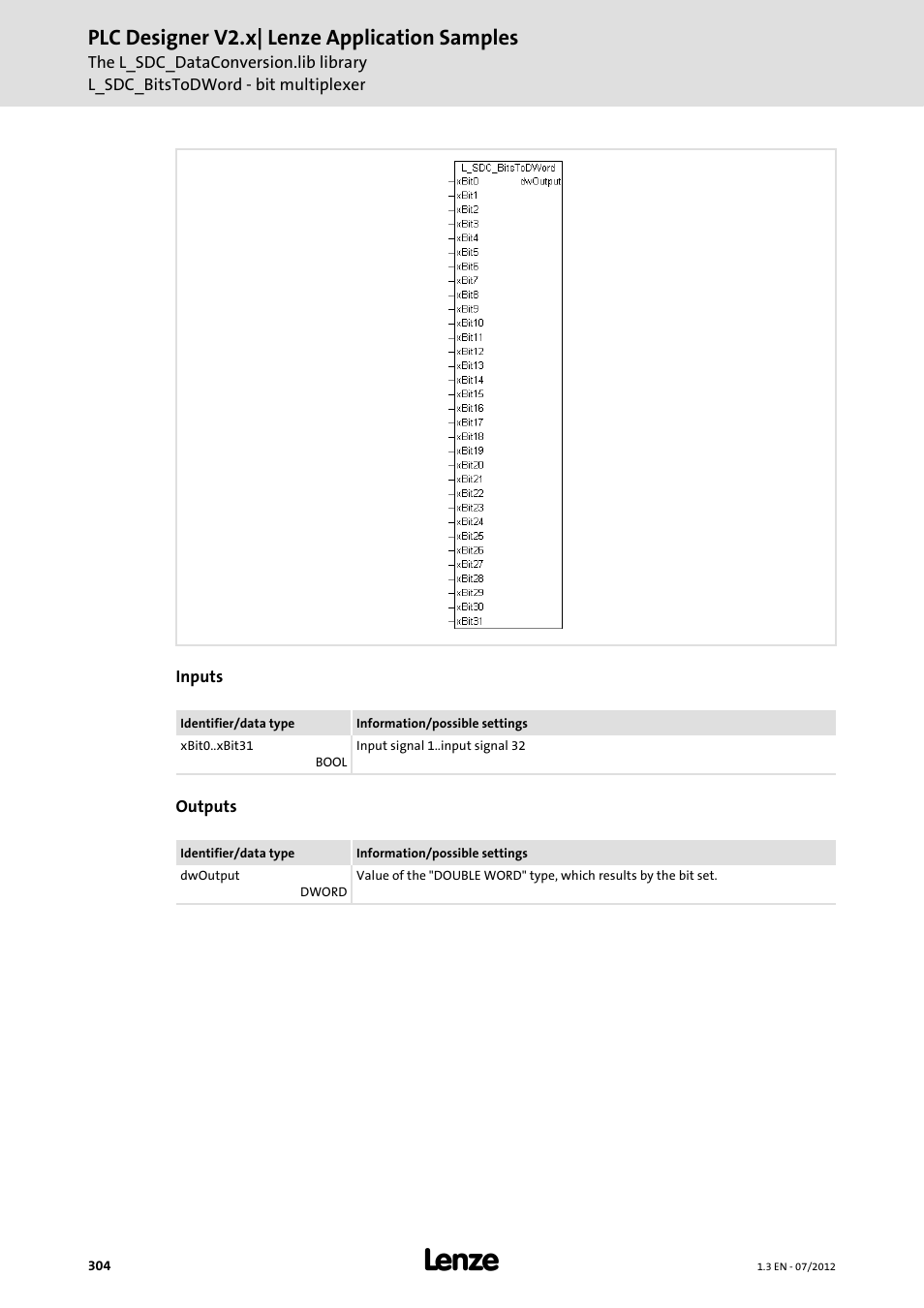 Plc designer v2.x| lenze application samples | Lenze PLC Designer V2.x User Manual | Page 304 / 336