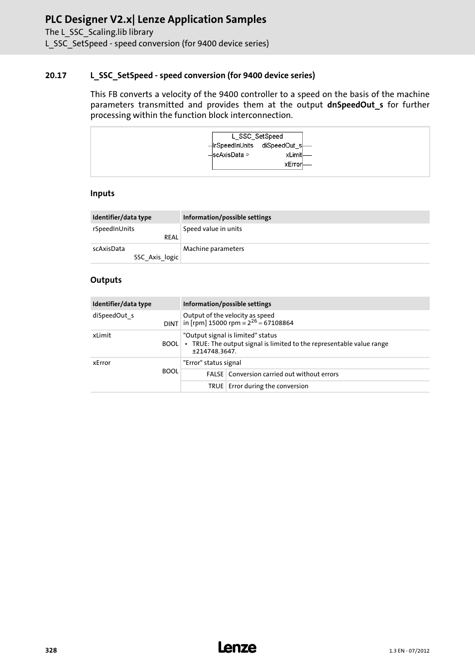 Plc designer v2.x| lenze application samples | Lenze PLC Designer V2.x User Manual | Page 328 / 336