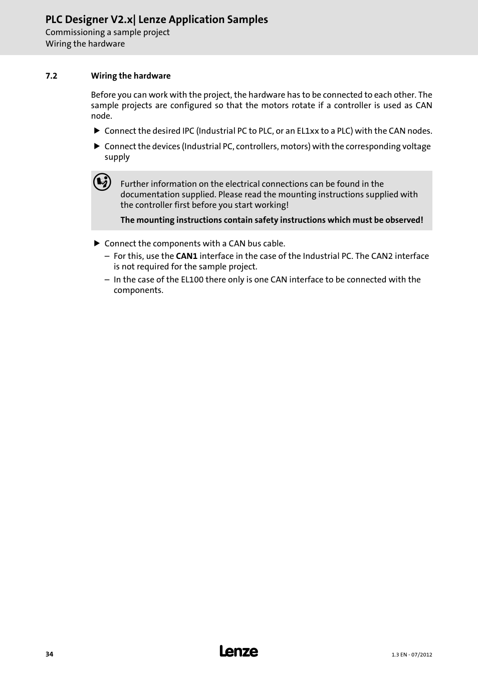 2 wiring the hardware | Lenze PLC Designer V2.x User Manual | Page 34 / 336