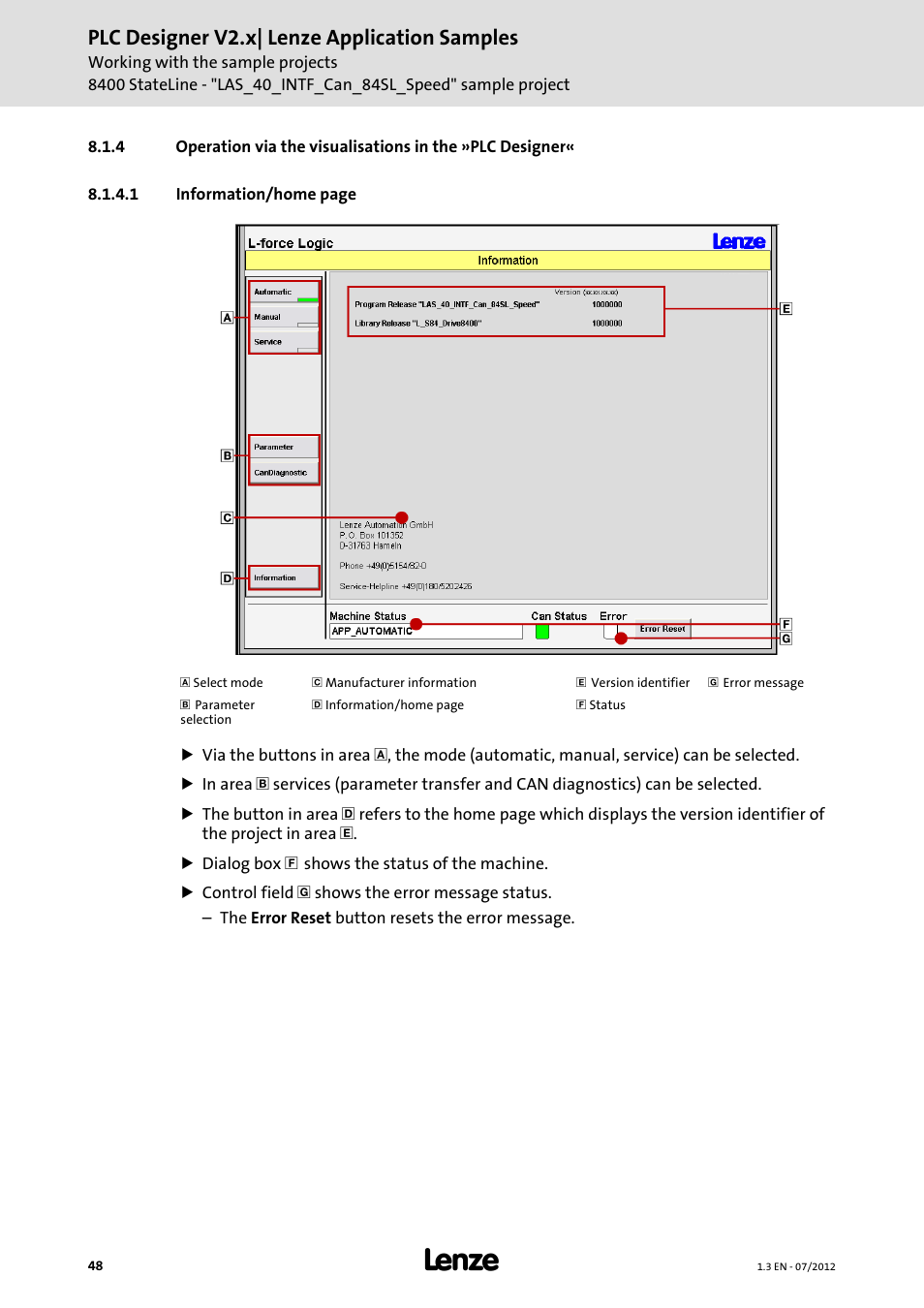Plc designer v2.x| lenze application samples | Lenze PLC Designer V2.x User Manual | Page 48 / 336