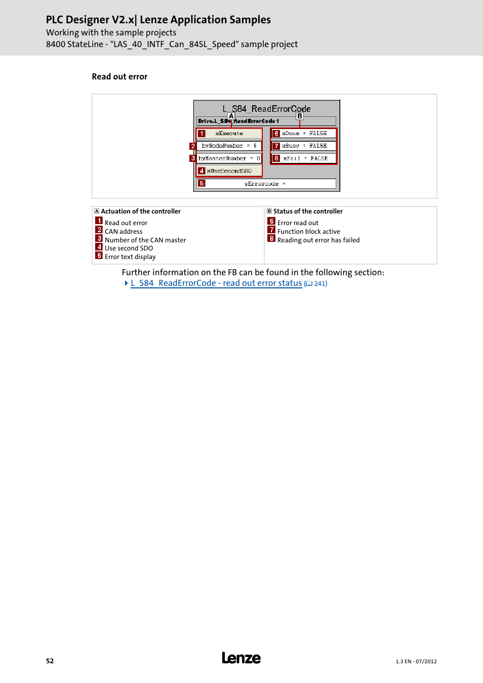 Plc designer v2.x| lenze application samples | Lenze PLC Designer V2.x User Manual | Page 52 / 336