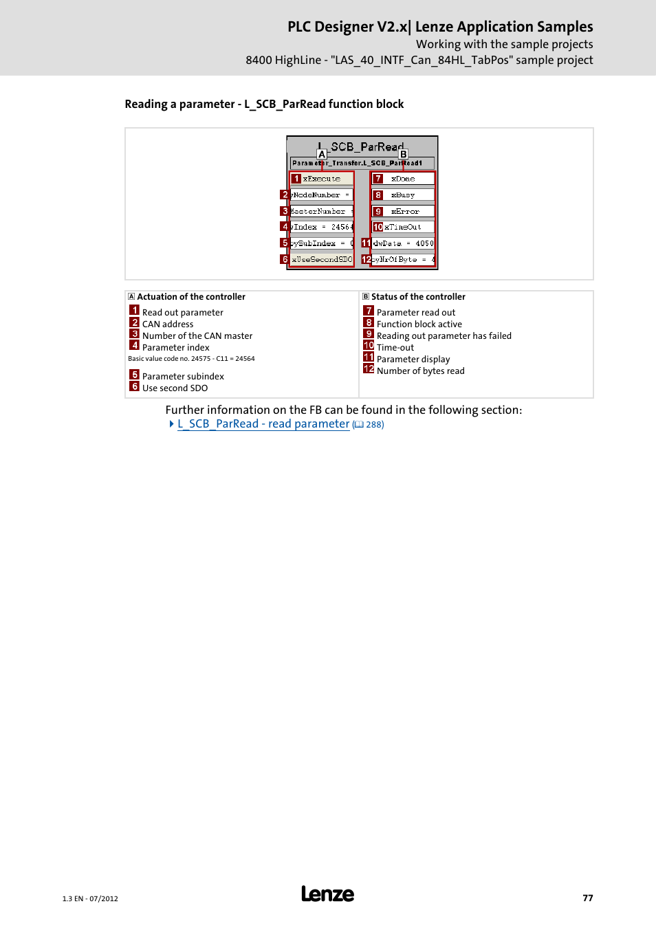 Plc designer v2.x| lenze application samples | Lenze PLC Designer V2.x User Manual | Page 77 / 336