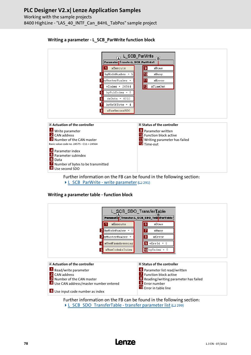 Plc designer v2.x| lenze application samples | Lenze PLC Designer V2.x User Manual | Page 78 / 336