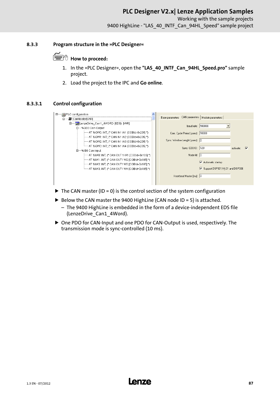 3 program structure in the »plc designer, 1 control configuration, Control configuration | Designer, Program structure in the »plc designer | Lenze PLC Designer V2.x User Manual | Page 87 / 336