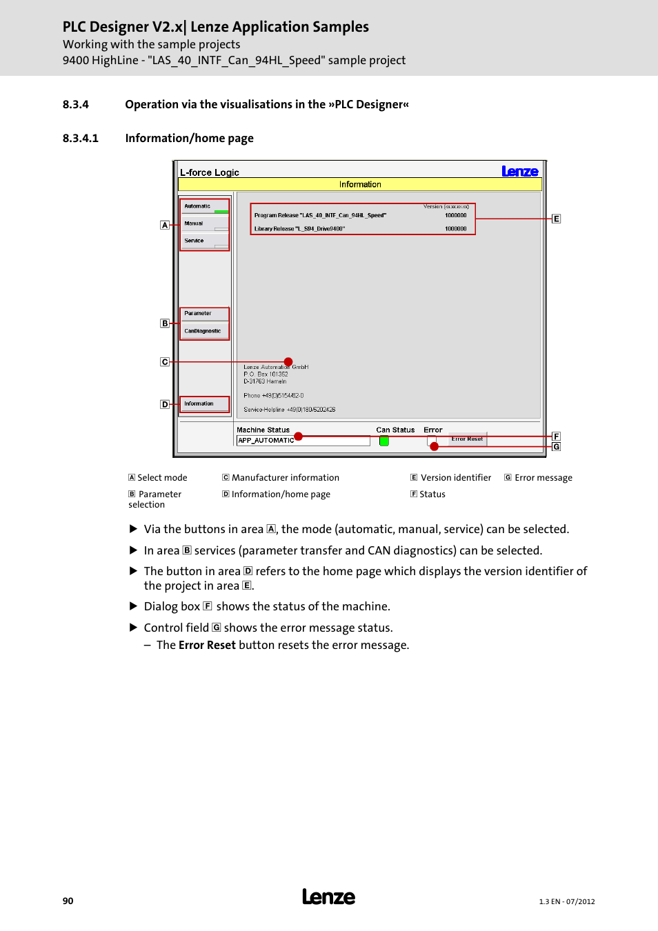 Plc designer v2.x| lenze application samples | Lenze PLC Designer V2.x User Manual | Page 90 / 336