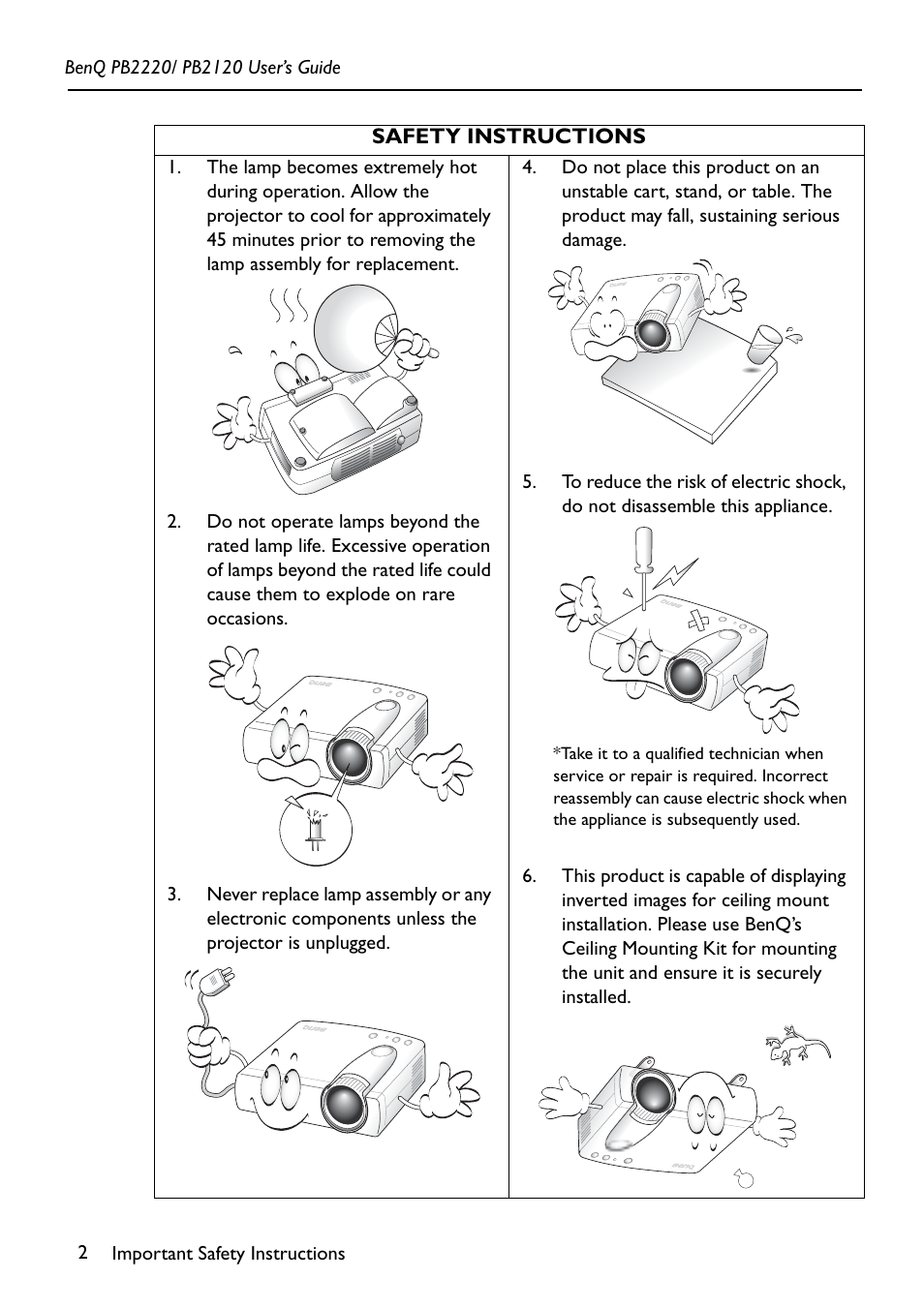 BenQ PB2220/ PB2120 User Manual | Page 6 / 34