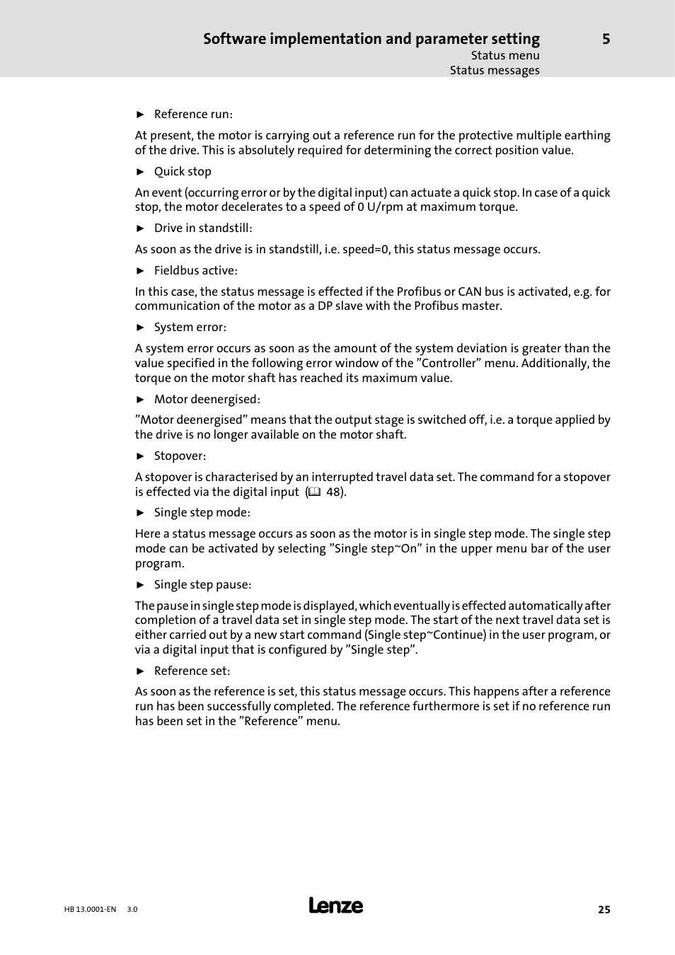 Software implementation and parameter setting | Lenze 931W User Manual | Page 25 / 78