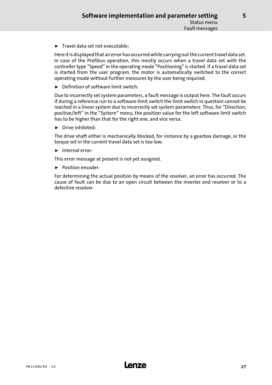 Software implementation and parameter setting | Lenze 931W User Manual | Page 27 / 78