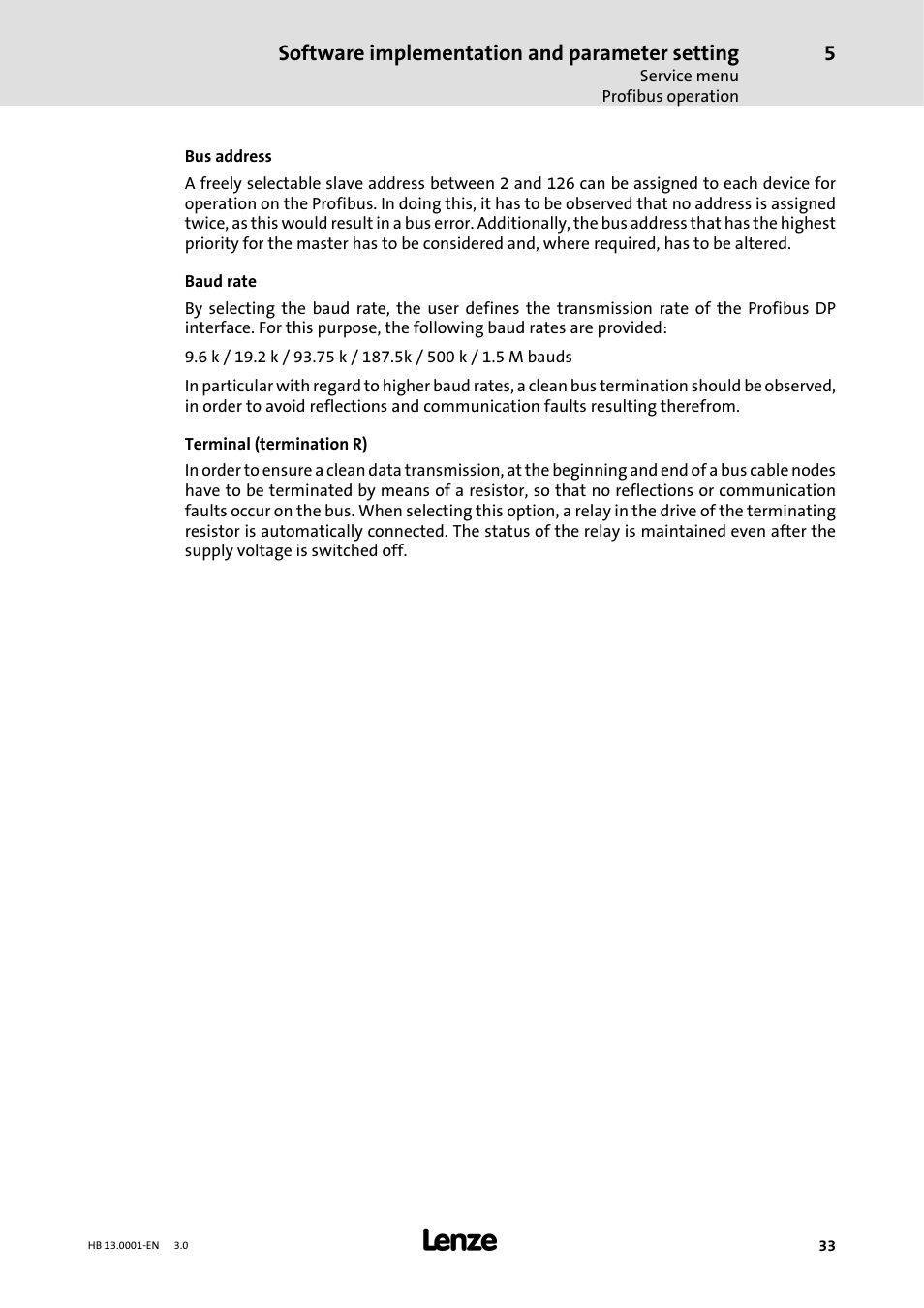 Software implementation and parameter setting | Lenze 931W User Manual | Page 33 / 78
