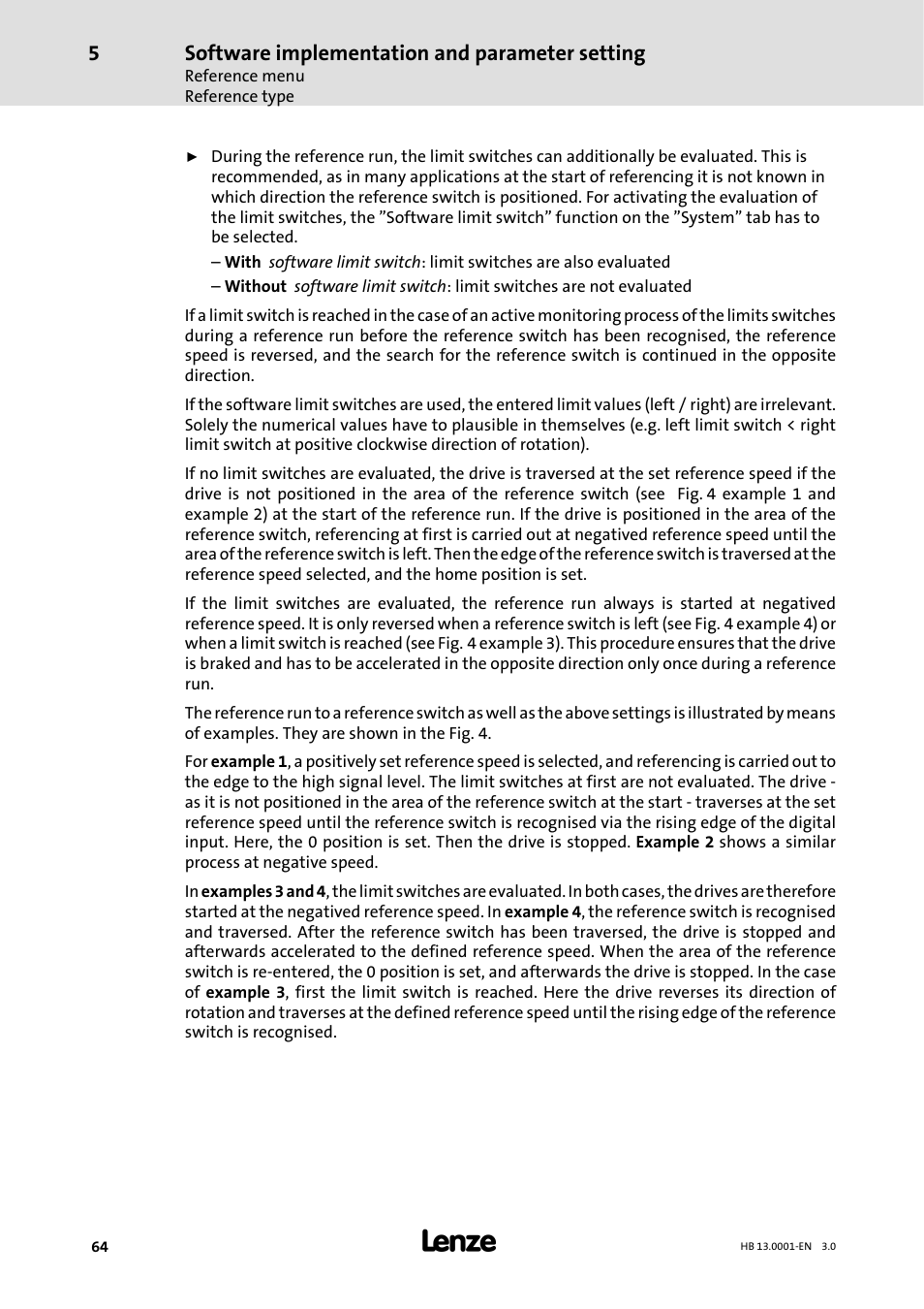 Software implementation and parameter setting | Lenze 931W User Manual | Page 64 / 78