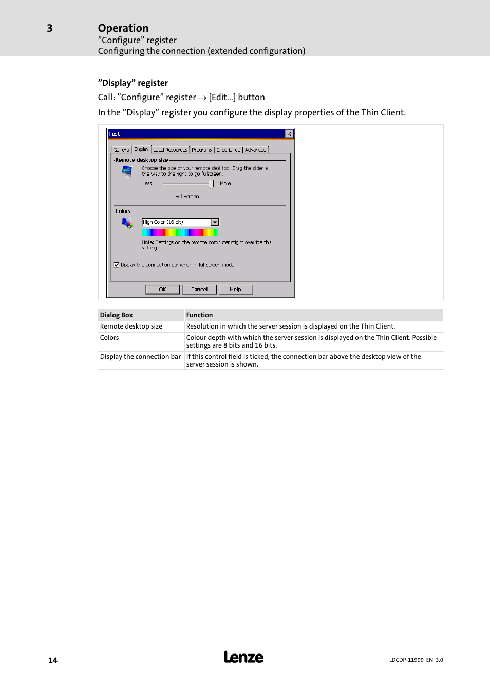 Operation | Lenze IPC Operating System Windows CE Thin Client User Manual | Page 14 / 26