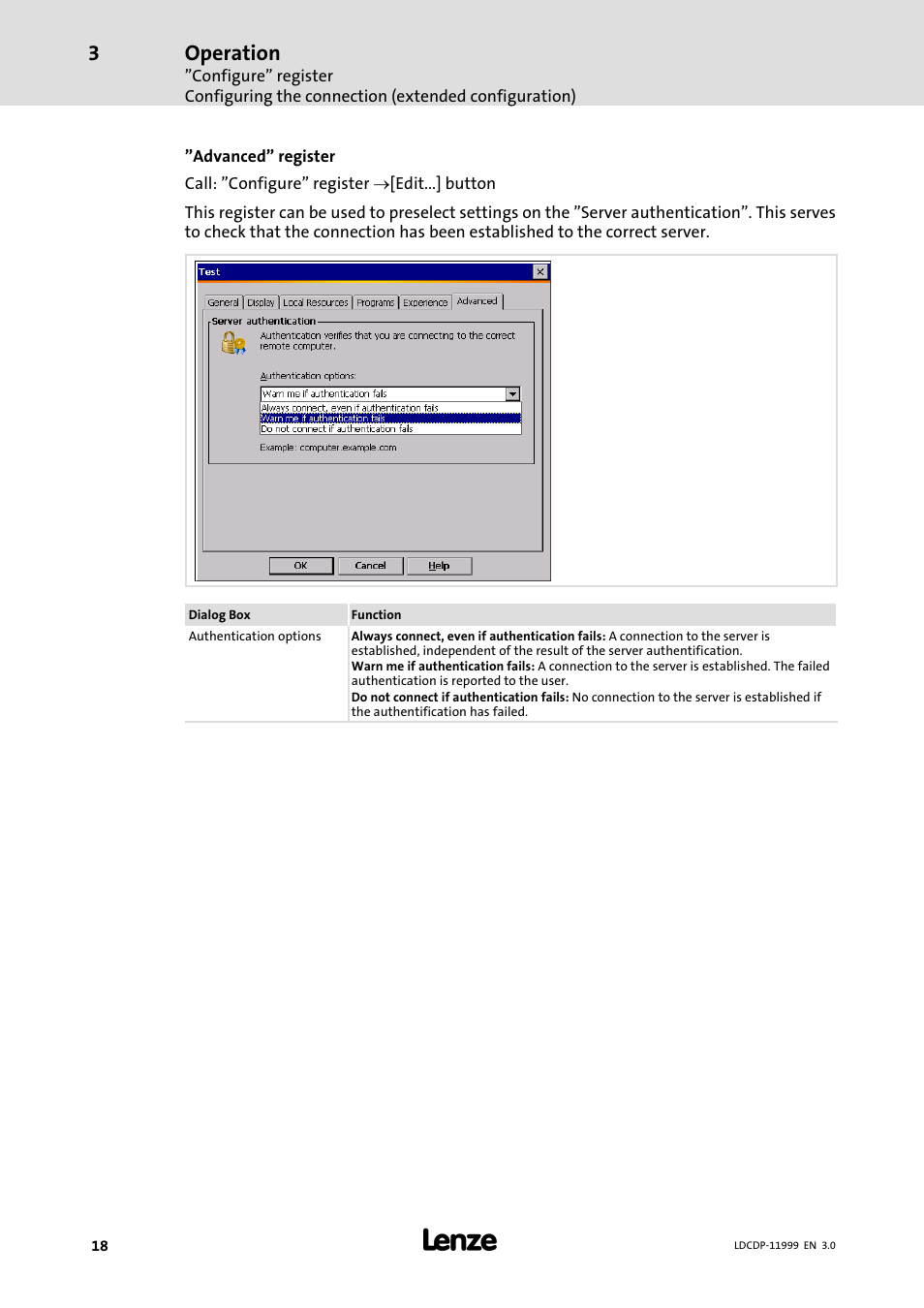 Operation | Lenze IPC Operating System Windows CE Thin Client User Manual | Page 18 / 26