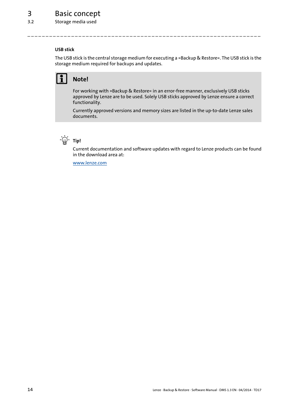 3basic concept | Lenze Backup & Restore Data saving and restoring User Manual | Page 14 / 43