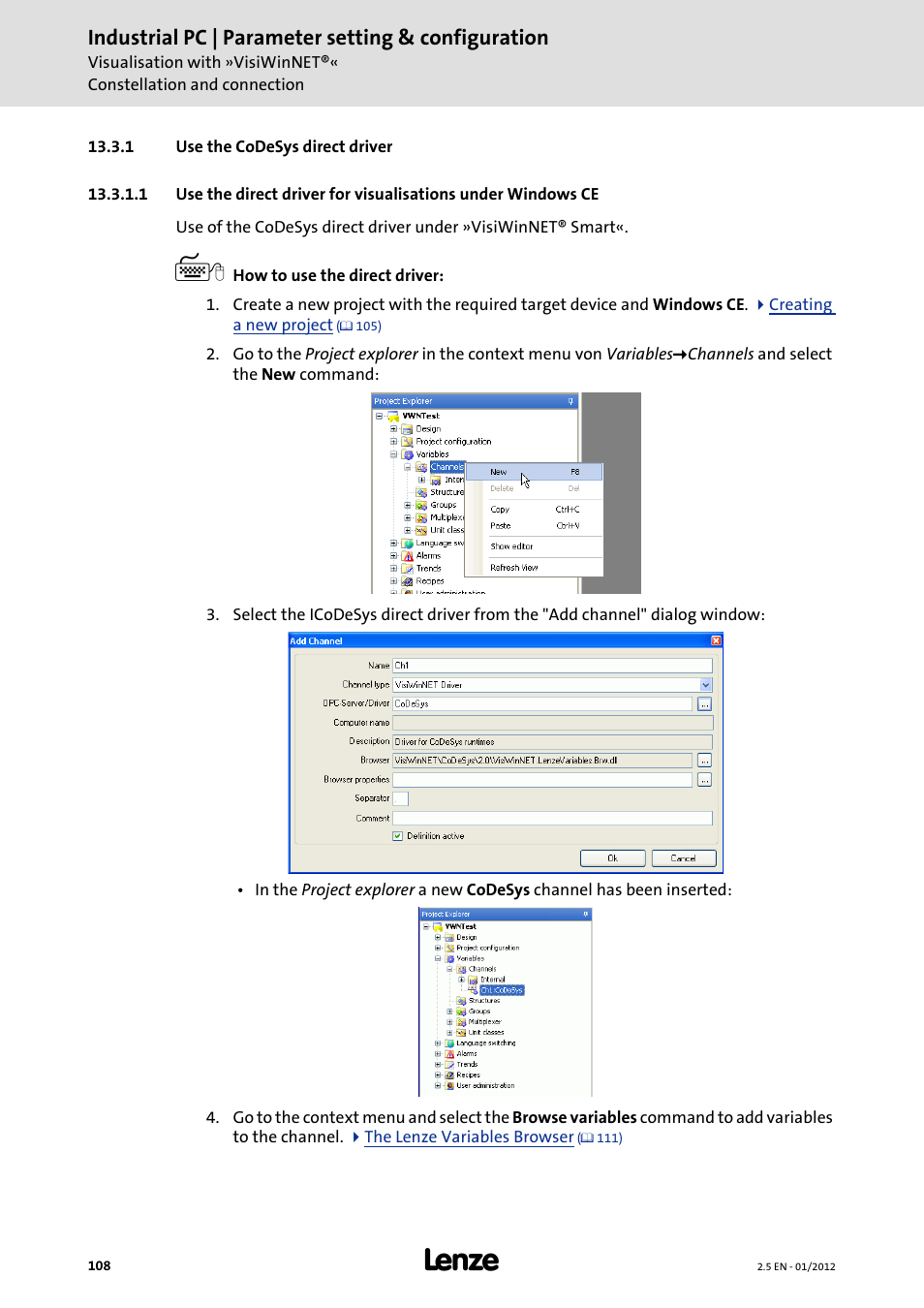 1 use the codesys direct driver, Industrial pc | parameter setting & configuration | Lenze PC-based Automation Industrial PC User Manual | Page 108 / 226