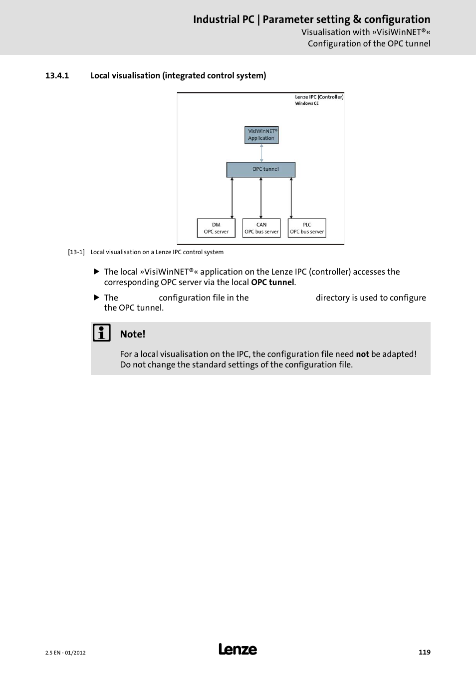 1 local visualisation (integrated control system), Local visu on the lenze ipc control system, Local visualisation (integrated control | System) | Lenze PC-based Automation Industrial PC User Manual | Page 119 / 226