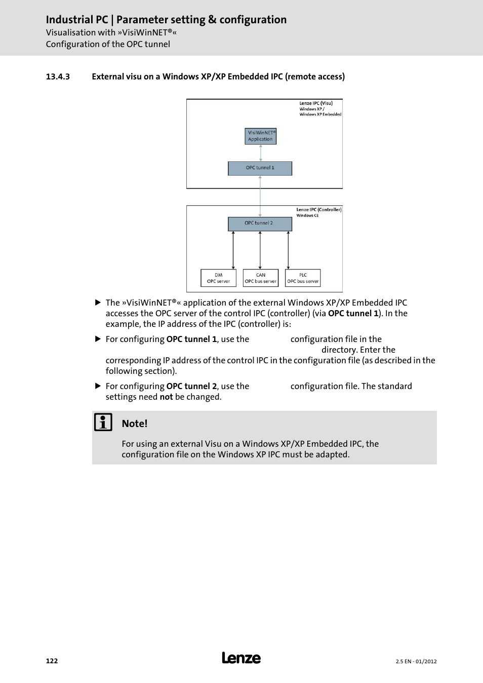 Or winembeddedxp computer, External visu on a windows, Xp/xp embedded ipc (remote access) | Lenze PC-based Automation Industrial PC User Manual | Page 122 / 226