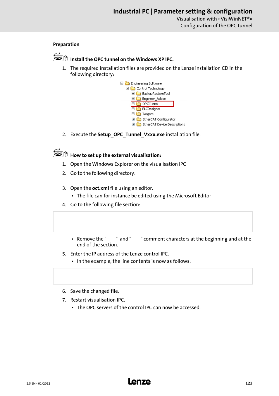 Industrial pc | parameter setting & configuration | Lenze PC-based Automation Industrial PC User Manual | Page 123 / 226