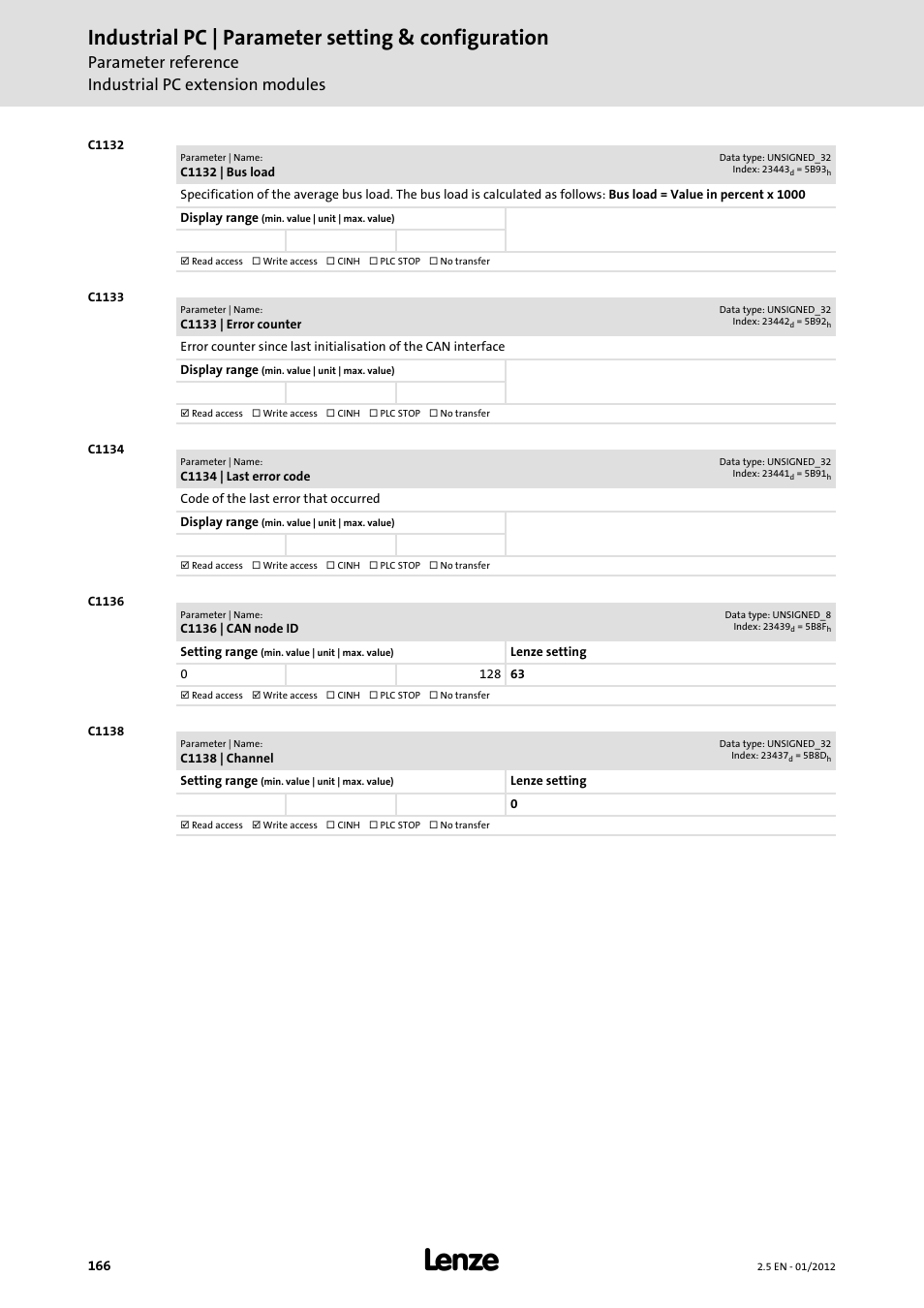 Industrial pc | parameter setting & configuration | Lenze PC-based Automation Industrial PC User Manual | Page 166 / 226