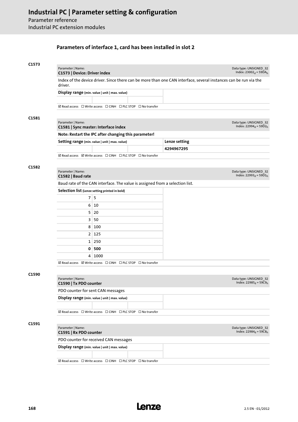 Industrial pc | parameter setting & configuration | Lenze PC-based Automation Industrial PC User Manual | Page 168 / 226