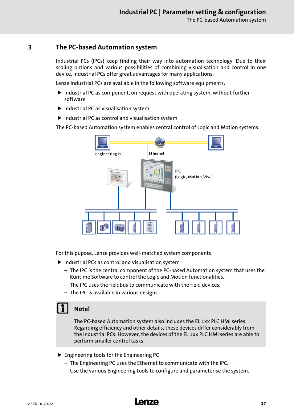 3 the pc-based automation system, The pc-based automation system | Lenze PC-based Automation Industrial PC User Manual | Page 17 / 226