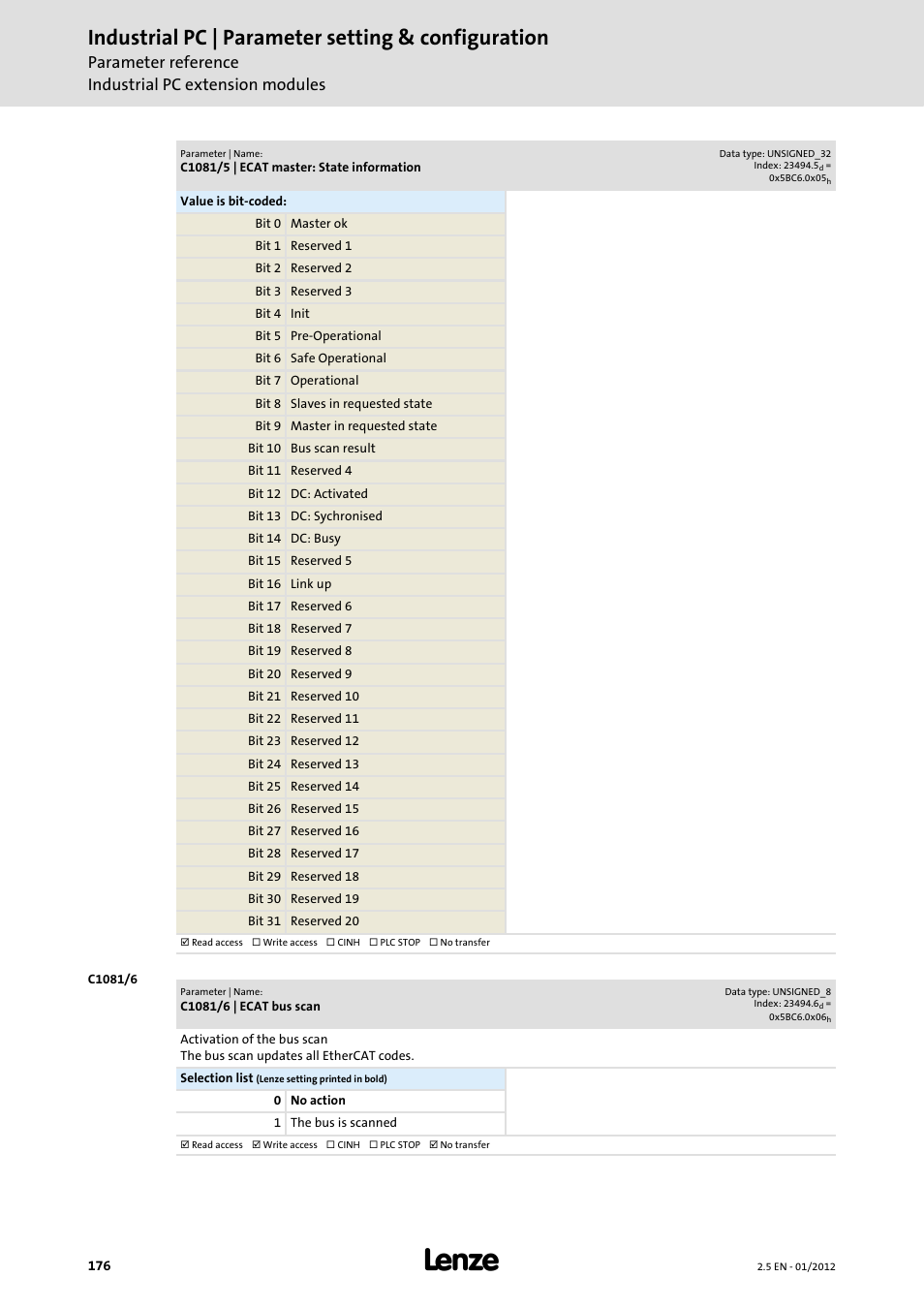 Industrial pc | parameter setting & configuration | Lenze PC-based Automation Industrial PC User Manual | Page 176 / 226