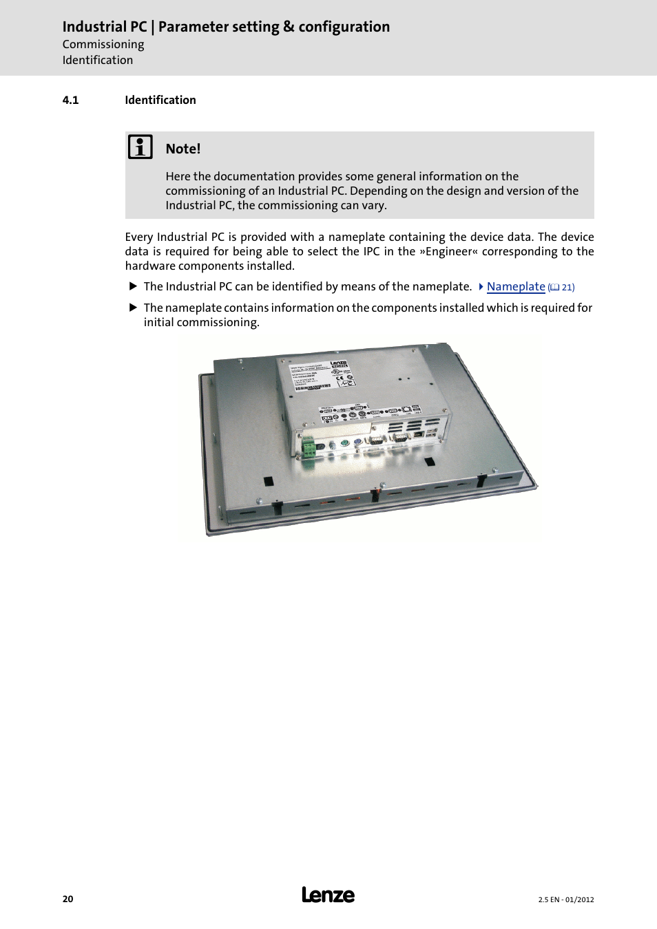 1 identification | Lenze PC-based Automation Industrial PC User Manual | Page 20 / 226