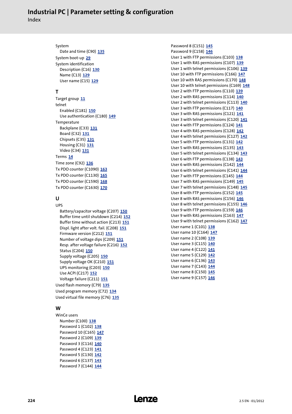 Industrial pc | parameter setting & configuration | Lenze PC-based Automation Industrial PC User Manual | Page 224 / 226